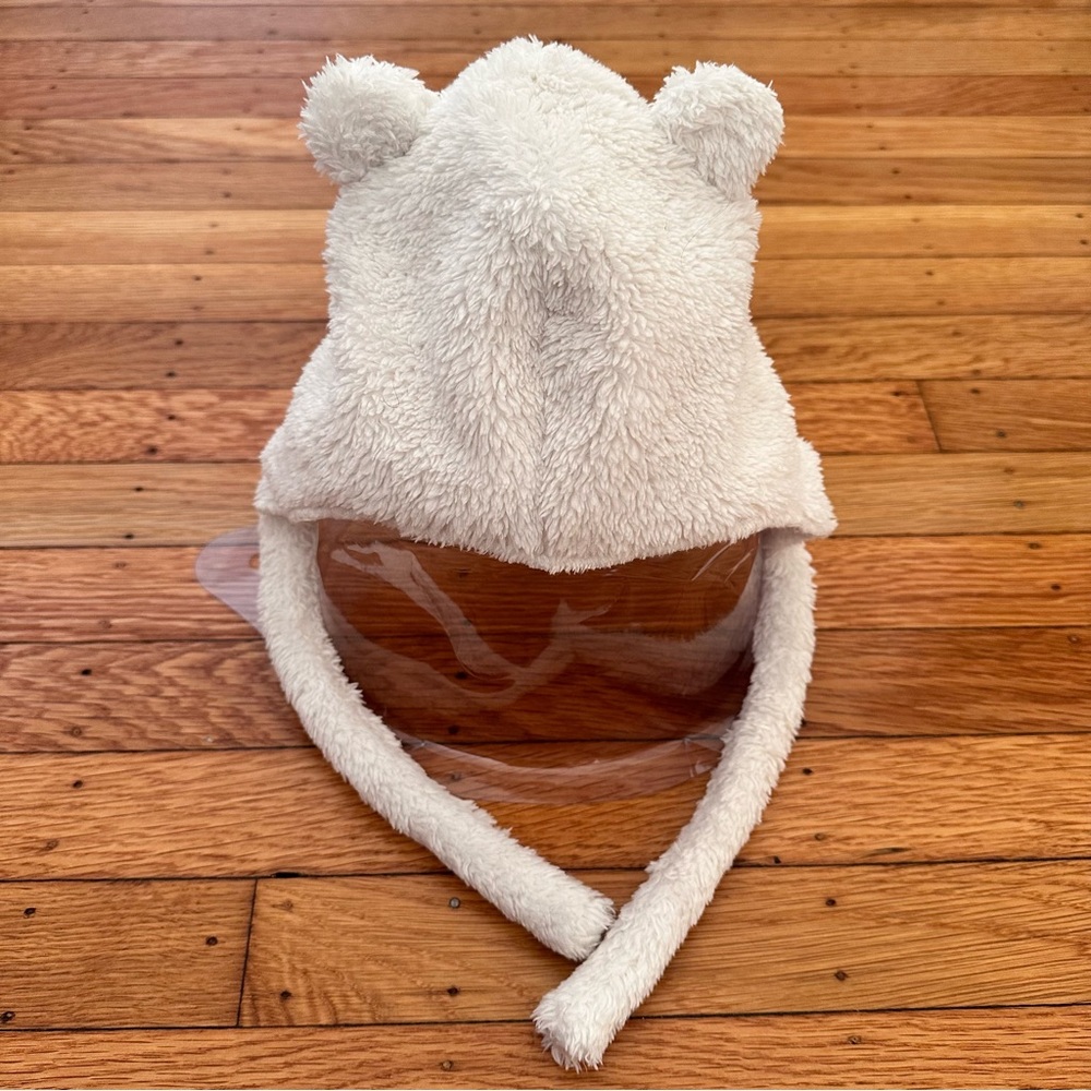 NWOT Pumpkins Baby Fleece Fuzzy Hat with Ties 44-46 cm Made in Japan